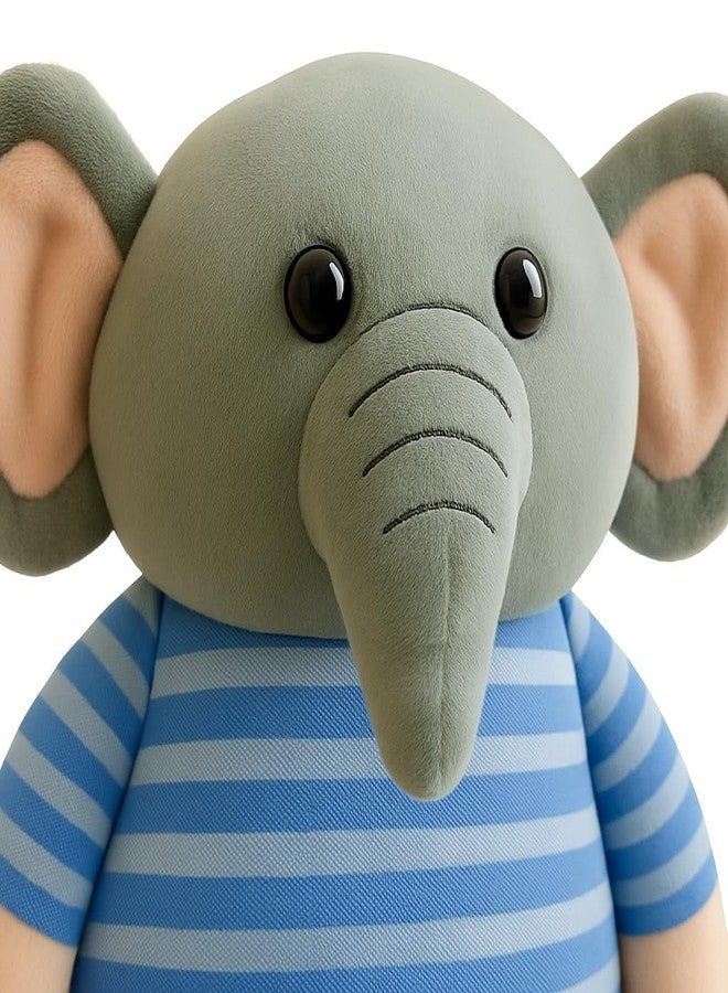 Fun4you Elephant Soft Toy for Kids 25 cm - Cute Animal Plush Toy with Red Striped Shirt - Stuffed Elephant Toy for Baby Boys & Girls - Cuddly Soft Animal Toy for Toddlers - Image 2